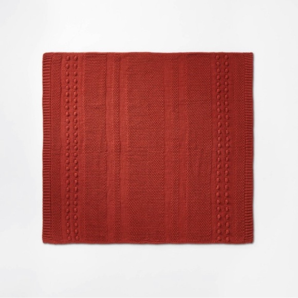 Bobble Striped Knit Throw Blanket Red - Threshold designed with Studio McGee NWT - Picture 5 of 8